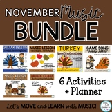 November Music Class Lesson Bundle: Songs, Games, Printabl