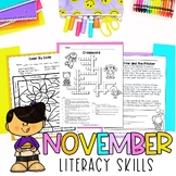 November NO PREP | Morning Work | 3rd Grade Literacy Works