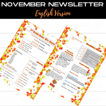 Preview of Newsletter Template Editable November Themed