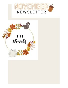 Preview of November Newsletter template