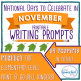 November No Prep National Days Writing Prompts