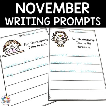 Writing Prompt Worksheets for November by Teaching Autism | TPT