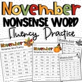 November Nonsense Word Fluency Practice Activities