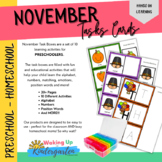 November PRESCHOOL Task Boxes | Hands on Learning | Letter