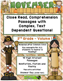 November 3rd Grade Common Core Close Read with Complex Tex
