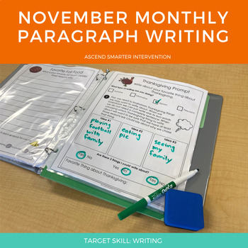 Preview of November Paragraph Writing Activities
