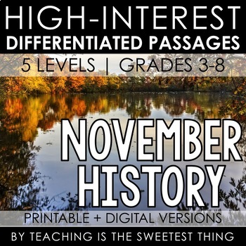 Preview of November Passages: History - Distance Learning Compatible
