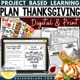 November Plan Thanksgiving Dinner Meal Math ELA Project Ac