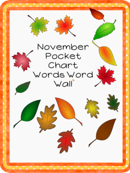 Preview of November Pocket Chart Words Word Wall