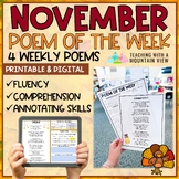 November Poem of the Week | Fluency and Comprehension