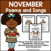 November Poems and Songs for Poetry Unit (Printable)