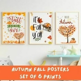 fall Posters Bulletin Board l Fall Autumn Leaves Poster Se
