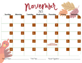 November "Practice" Calendar for Kids