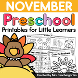 November Preschool Printables