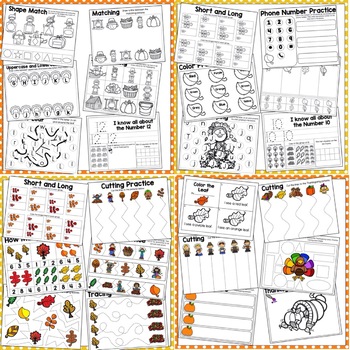November Preschool Themes Bundle by Little Owl Academy | TpT