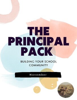 Preview of November Principal Pack of Staff Activities