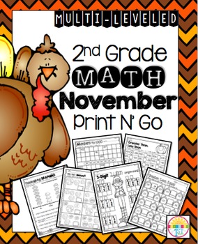 Preview of November (NO PREP) Print and Go 2nd Grade