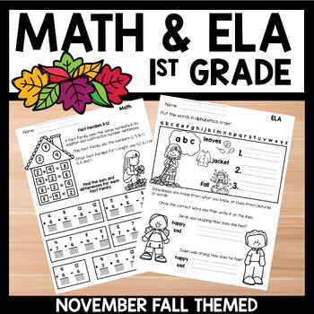 Preview of November Print and Go Packet 1st Grade