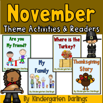 Preview of November Printable Activities on Friends, Family, Thanksgiving, Nocturnal & More
