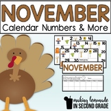 November Printable Calendar Numbers and Headers