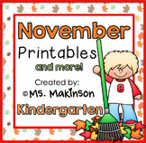 November Printables - Kindergarten Literacy and Math