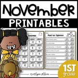 November Printables - First Grade Math and Literacy Packet