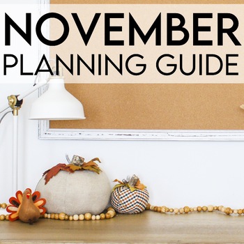Preview of November Product Guide - A Free Guide for Kindergarten Activities