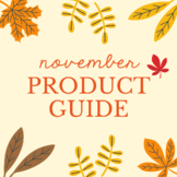 November Product Guide for First Grade, Kindergarten & Pre-K