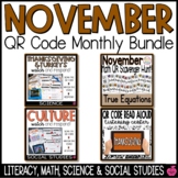November QR Codes | Language Arts, Math, Science, and Soci