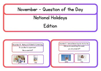 Preview of November Question of the Day - National Holiday Edition