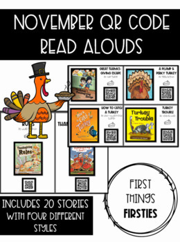 Preview of November Read Aloud QR Codes- *Listening Center Reading Responses Included*