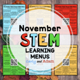 November Read Aloud STEM Activities and Challenges Menus