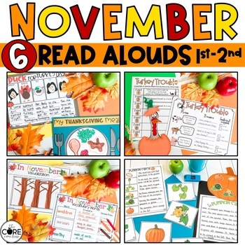November Read Alouds - Fall Activities - Reading Comprehension Bundle