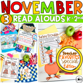 Preview of November Read Alouds - Fall Reading Activities - Reading Comprehension
