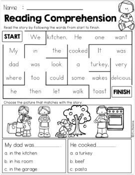 November Reading Comprehension Mazes by Miss Faleena | TpT