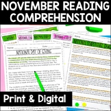 November Reading Comprehension Passages | Monthly Reading 