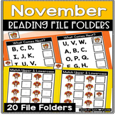 November Reading File Folders | Thanksgiving & Fall Activi