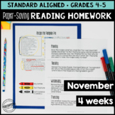November Reading Homework for 4th & 5th PAPER-SAVING color