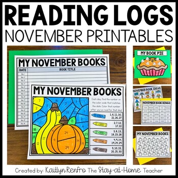 Preview of November Reading Logs | Thanksgiving Homework Printables | Homeschool Activities