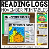 November Reading Logs | Thanksgiving Homework Printables |
