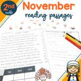 November Reading Passages for 2nd Grade