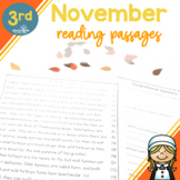 November Reading Passages for 3rd Grade