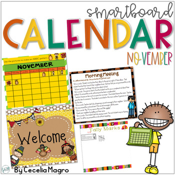 Preview of November SMARTBoard Calendar Morning Meeting First Grade