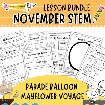 Preview of November STEM Lesson Bundle | K-3 Science, Math, Design, & Writing!