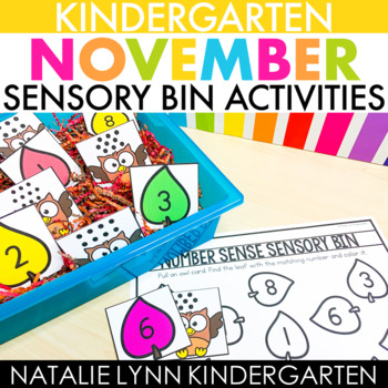 Preview of November Sensory Bin Centers for Kindergarten