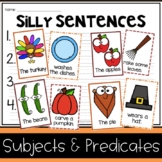 November Silly Sentences (Subject & Predicate) - A Fun Fal
