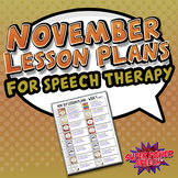 November Speech Lesson Plans (FREE)