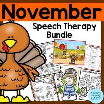 Preview of November Speech and Language BUNDLE | Thanksgiving Themed