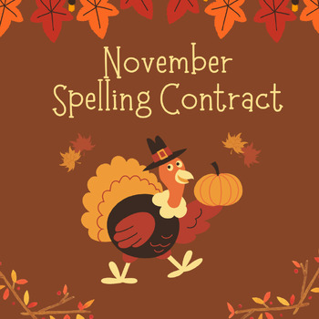 Preview of November Spelling Menu Activities