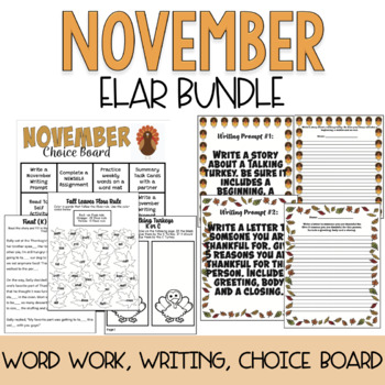 November Station Activities BUNDLE! Reading, Writing, Word Work | TPT